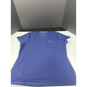 Jaanuu V Neck 3 Pocket Solid Scrub Top Womens XL Style#J96181 Short Sleeve‎ Navy